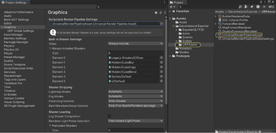 Dcl Exporter ToolKit URP Configuration